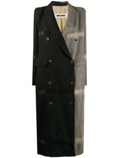 Uma Wang двухцветное двубортное пальто