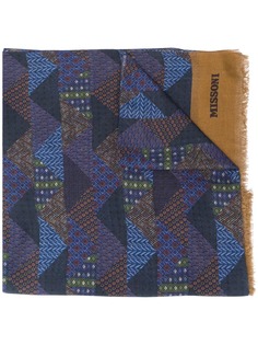 Missoni шарф с бахромой и геометричным принтом