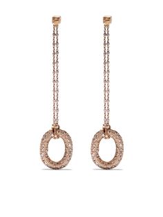 Carolina Bucci серьги-подвески Pave Links из розового золота с бриллиантами