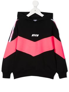 Msgm Kids худи в стиле колор-блок с логотипом