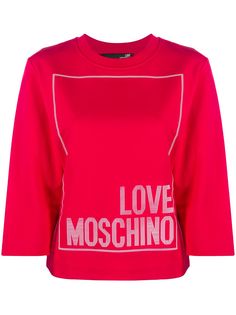 Love Moschino топ с круглым вырезом и логотипом