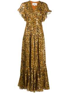 Ba&Sh жаккардовое платье макси Gemma с леопардовым принтом