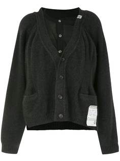 Maison Mihara Yasuhiro кардиган с нашивкой-логотипом и V-образным вырезом