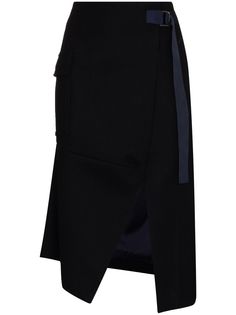 Sacai юбка миди асимметричного кроя