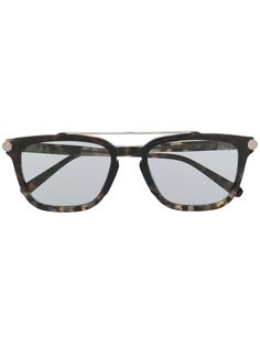 Brioni солнцезащитные очки в квадратной оправе черепаховой расцветки