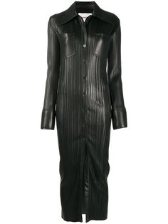 Nanushka плиссированное платье-рубашка длины миди