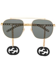 Gucci Eyewear солнцезащитные очки-авиаторы с подвесками