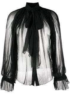 Atu Body Couture блузка из тюля с бантом