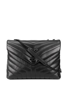 Saint Laurent стеганая сумка на плечо Loulou с логотипом
