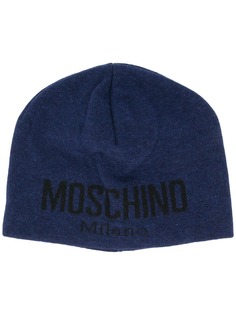 Moschino шапка бини вязки интарсия с логотипом