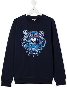 Kenzo Kids джемпер с длинными рукавами и вышитым логотипом