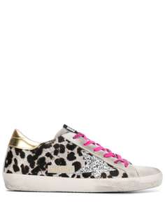Golden Goose кеды на шнуровке с леопардовым принтом