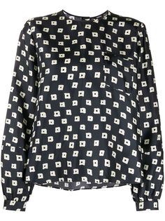 Aspesi блузка с геометричным принтом и карманом