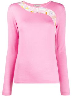 Emilio Pucci трикотажный джемпер со вставкой и геометричным узором