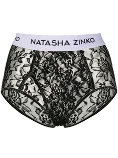 Natasha Zinko кружевные трусы-брифы с логотипом