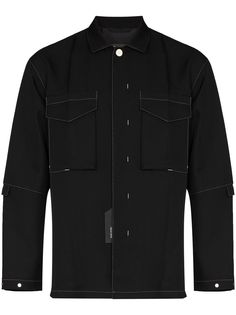 NULABEL куртка-рубашка с контрастной строчкой
