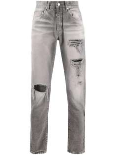 Off-White прямые джинсы с прорезями