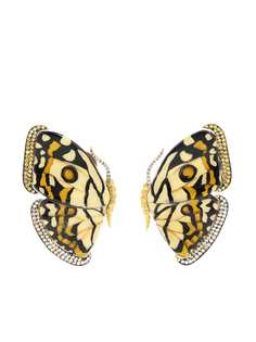 SILVIA FURMANOVICH золотые серьги Marquetry Butterfly с бриллиантами