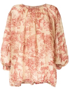 Uma Wang блузка с драпировкой и длинными рукавами