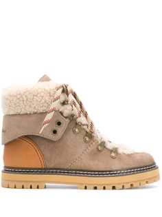 See by Chloé зимние сапоги с отделкой из овчины