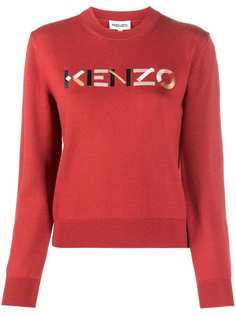 Kenzo джемпер с круглым вырезом и вышитым логотипом