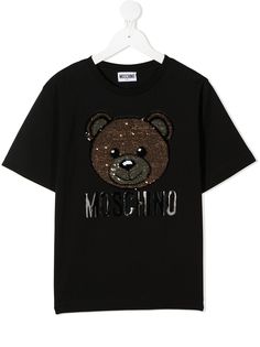 Moschino Kids футболка с пайетками