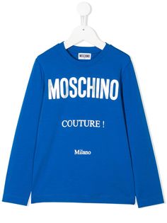 Moschino Kids топ Couture с длинными рукавами и логотипом