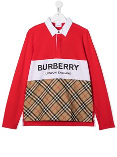 Burberry Kids рубашка поло в клетку Vintage Check