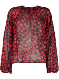 MSGM полупрозрачная блузка с принтом