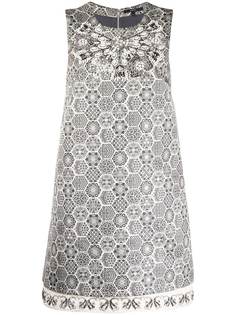 Gucci Pre-Owned платье с геометричным принтом и вышивкой бусинами