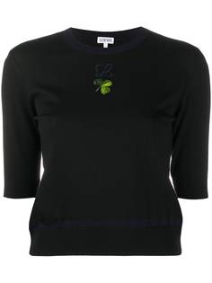 LOEWE топ Shamrock с вышивкой и укороченными рукавами