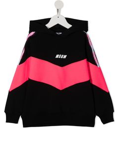 MSGM Kids худи в стиле колор-блок с логотипом