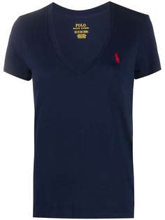Polo Ralph Lauren футболка с вышитым логотипом и V-образным вырезом
