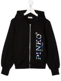 Pinko Kids худи на молнии с логотипом