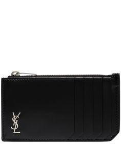 Saint Laurent картхолдер на молнии с монограммой