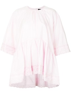 Simone Rocha рубашка оверсайз с кружевом