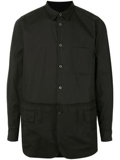 Black Comme Des Garçons рубашка с контрастной вставкой и длинными рукавами
