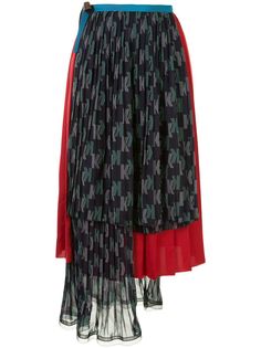 Kolor плиссированная юбка с контрастным принтом