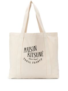 Maison Kitsuné парусиновая сумка-тоут с логотипом