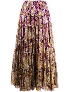 ZIMMERMANN ярусная юбка Ladybeetle с цветочным принтом