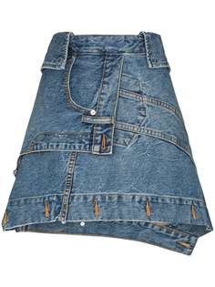 Alexander Wang деконструированная джинсовая юбка