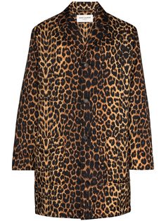 Saint Laurent пальто с леопардовым принтом