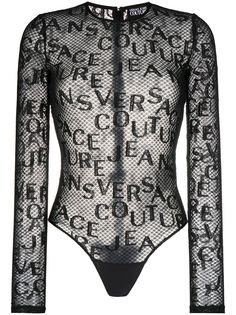 Versace Jeans Couture полупрозрачное боди с логотипом