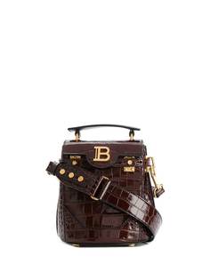 Balmain сумка-ведро с тиснением под кожу крокодила