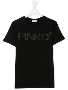 Pinko Kids футболка с логотипом и блестками