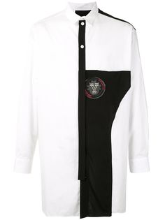 Yohji Yamamoto рубашка с контрастной вставкой