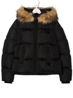 Dsquared2 Kids куртка-пуховик с меховой оторочкой