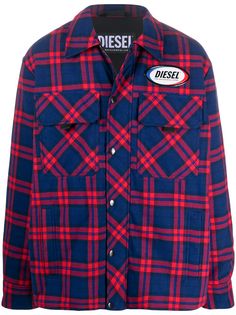 Diesel куртка-рубашка с нашивкой-логотипом