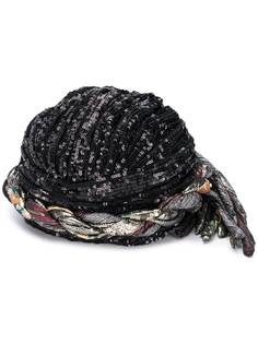Saint Laurent плетеная шляпа с пайетками