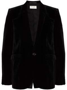 Saint Laurent бархатный однобортный пиджак